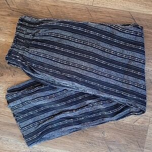Briggs Linen Pants, Size M, Black & White Stripes